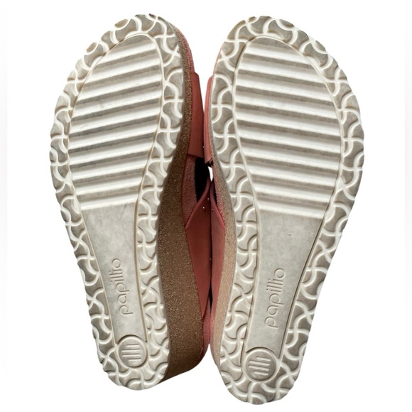 Birkenstock Papillio Samira Rivets Sandal Size 38 / US 7 Wedge Heel Earth Red - Picture 2 of 9